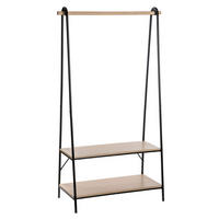 KLEIDERSTÄNDER Jano, Metall, MDF, Schwarz, 165 cm - Schwarz, Metall (95.5/165/46cm) - 5five Simply Smart