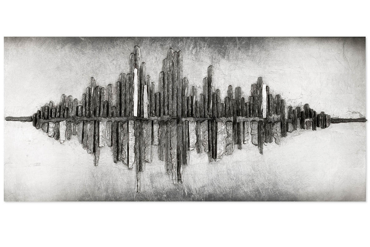 HOLZBILD Silber 120/55 cm - Silberfarben, Holz (7.6/55cm) - KUNSTLOFT
