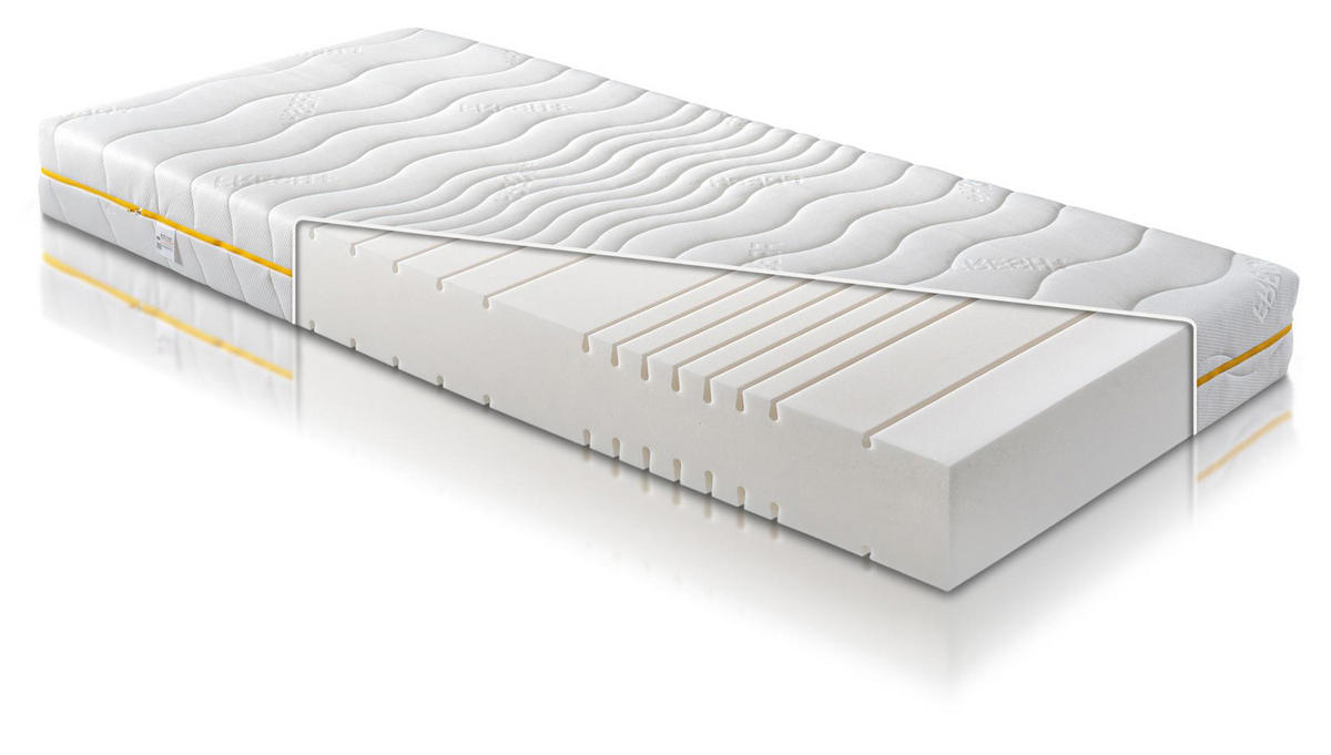 KALTSCHAUMMATRATZE Fresh Plus 90/200 cm 7 Zonen - Weiß, Textil (90/200cm) - Aileenstore