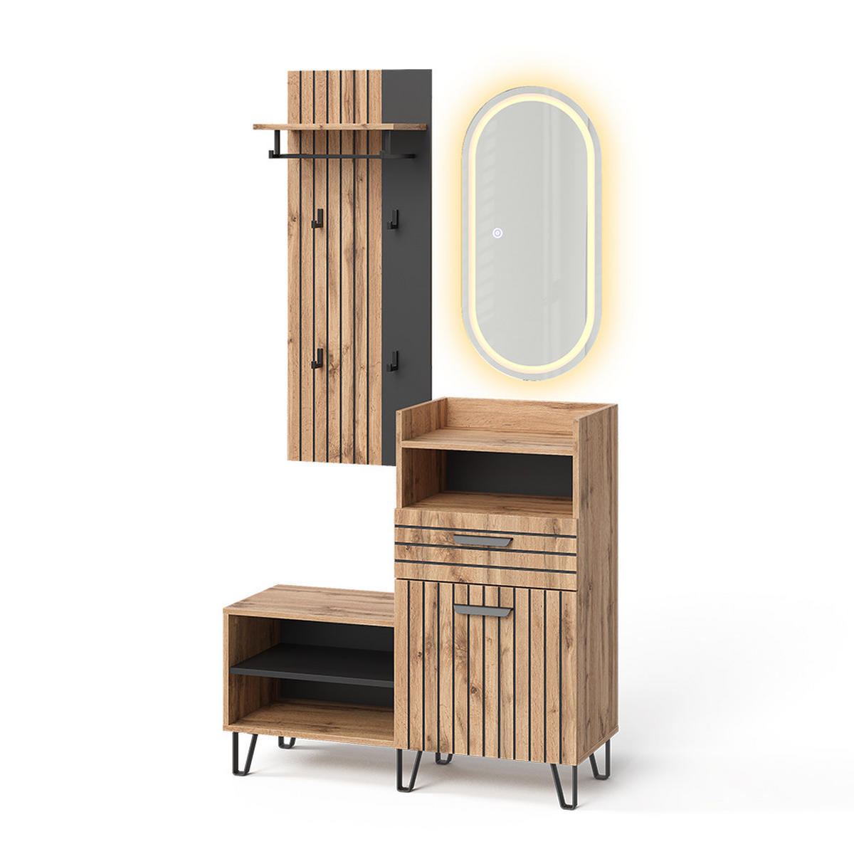 ŠATNÍ SKŘÍŇ Amber Dub Wotan - dub Wotan, kompozitní dřevo (100/100/38cm) - Vicco