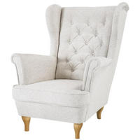CHESTERFIELD-SESSEL Falco beige mit Buche Holzbeinen - Beige, Holz/Textil (82/102/92cm) - Beautysofa