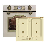 BACKOFEN-SET Einbau Backofen 60cm EH 6355 ElfEm+KCT 6745 ElfAD Induktions-Kochfeld, 60 cm - Creme, Metall (59.4/59.4/57.5cm)