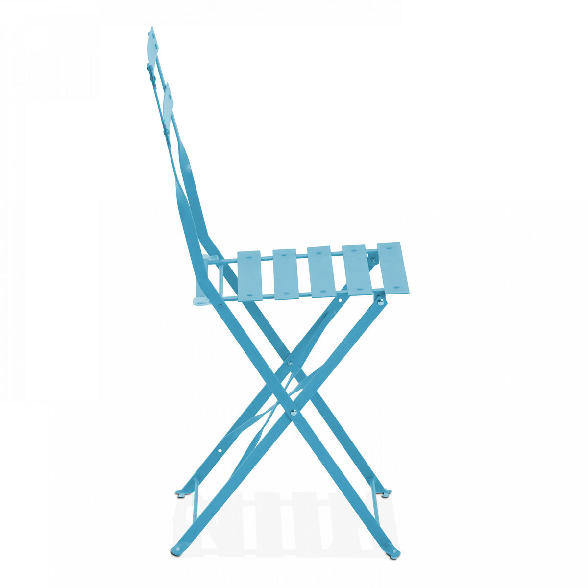 GARTENSTUHL, klappbar 2-tlg., Blau - Blau, Metall (46/82/42cm) - Oviala