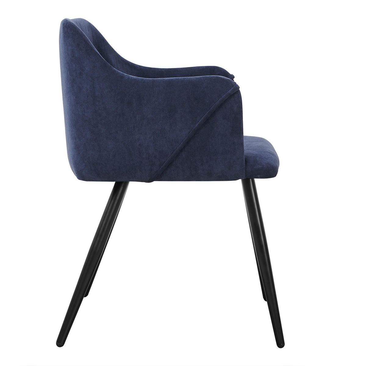 ARMLEHNSTUHL-SET 2 Stück in Stoff - Schwarz/Hellblau, Holzwerkstoff/Textil (54/75/53cm) - Urban Meuble