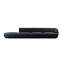 LINKES-SOFA Miley aus Chenille-Stoff königsblau 4 Sitzplätze - Blau, Textil (90/70/323cm) - Micadoni