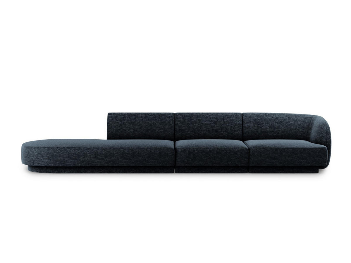 LINKES-SOFA Miley aus Chenille-Stoff königsblau 4 Sitzplätze - Blau, Textil (90/70/323cm) - Micadoni