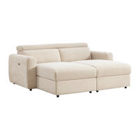 3-SITZER Sofa mit elektrischer Relaxfunktion und tiefer Sitzfläche aus beigem Stoff - BERALDA - Beige, Textil (196/78/175cm) - Vente-Unique
