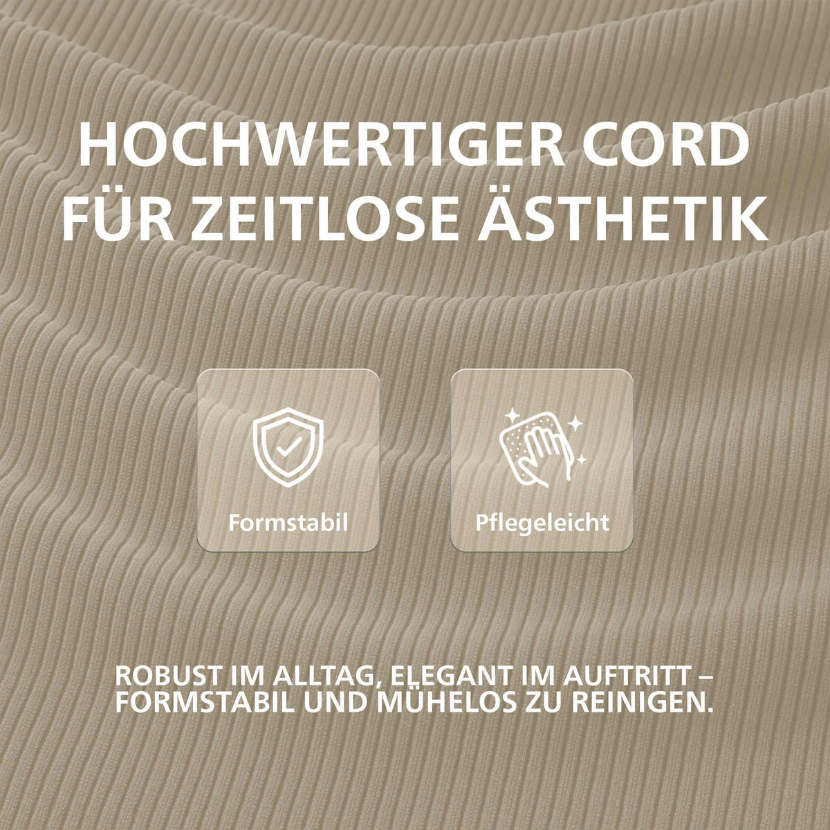 ESSZIMMERSTUHL Cord Hellbraun - Hellbraun, Holz/Textil (41/91/47cm) - CLP