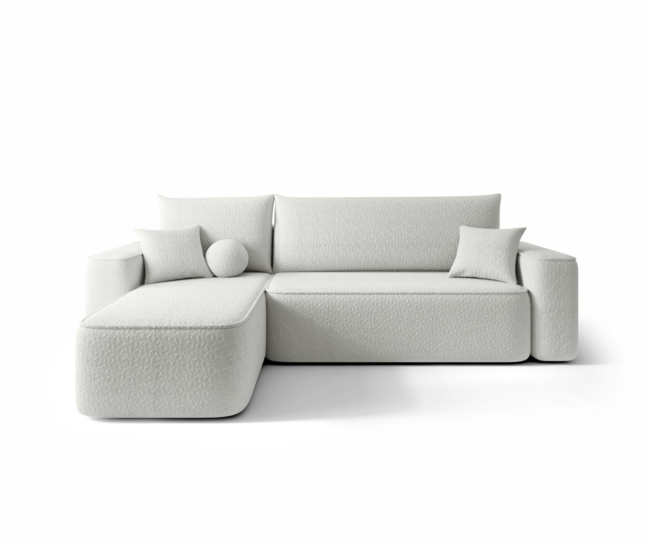 ECKSOFA mit Schlaffunktion SENNO Quelle 01 Links - Weiß, Textil (250/150cm) - Bedante
