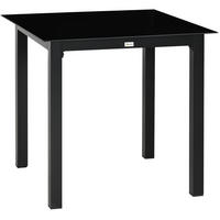 GARTENTISCH 80/80/74 cm schwarz aus Aluminium mit Glasplatte - Schwarz, Metall (80/80/74cm) - OKWISH