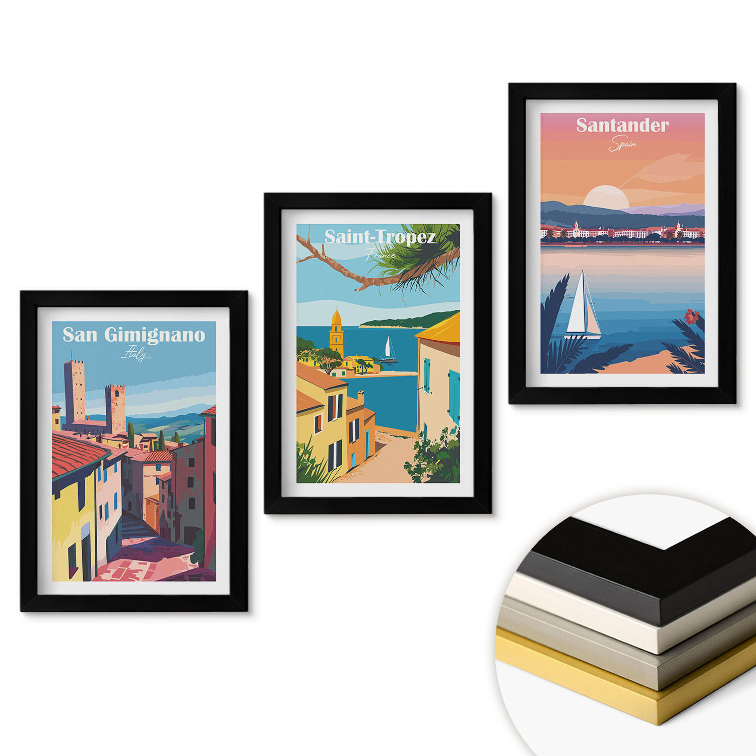 ArtPrintCave Wandbilder Schwarz 20x30 cm