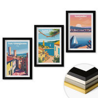 WANDBILDER 3er-Set - 20x30 cm Schwarzer Rahmen - Italienische Stadtlandschaften - Schwarz, Kunststoff (20/30cm) - ArtPrintCave
