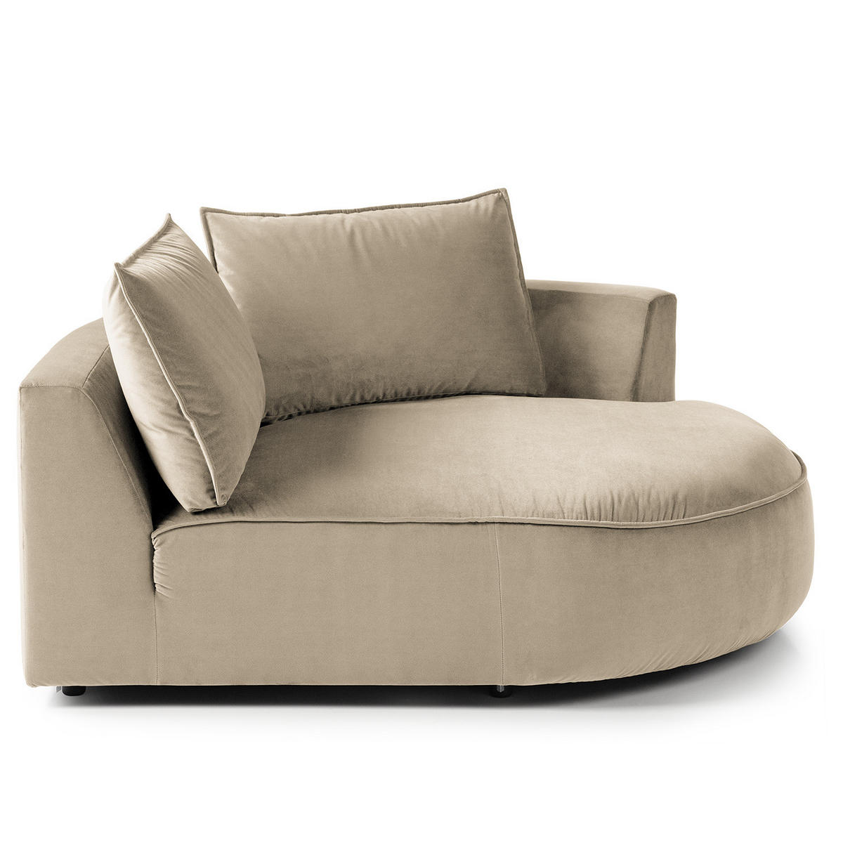 OTTOMANE - modular - Beige/Schwarz, Kunststoff/Textil (126/82/154cm) - home24