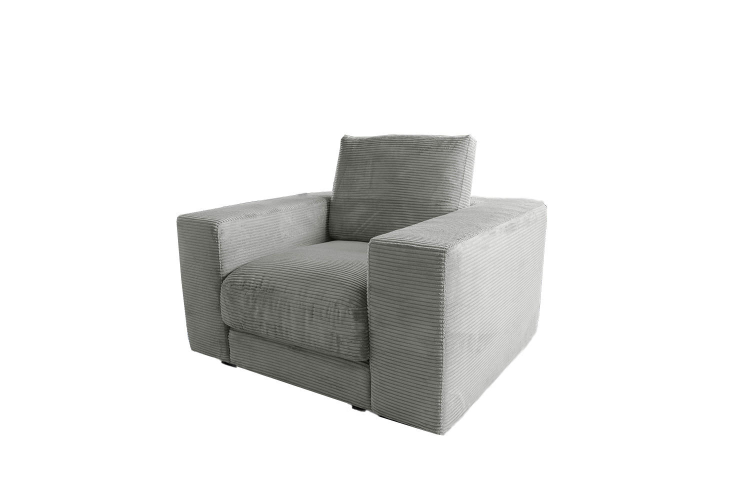 SESSEL MADELINE Hellgrau Cord - Hellgrau/Schwarz, Kunststoff/Textil (119/88/106cm) - KAWOLA