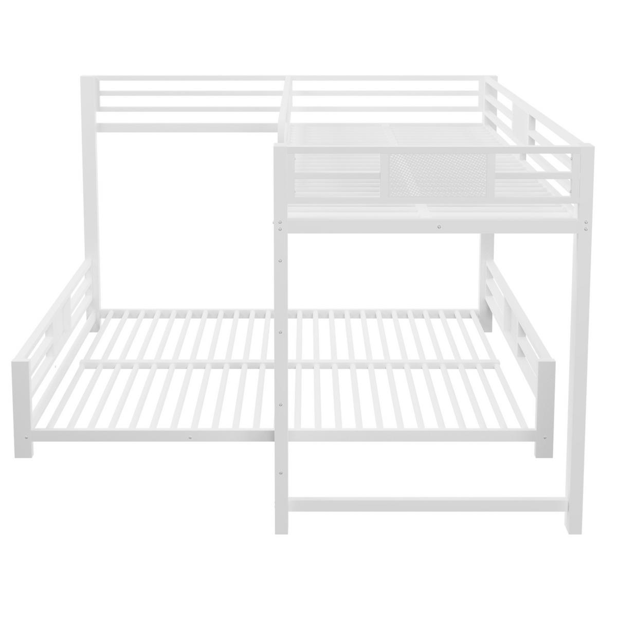 ETAGENBETT 90/200 & 140/200 cm in Weiß aus Metall, platzsparend und stabil - Weiß, Metall (90/200cm) - Flora Grace