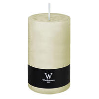 STUMPENKERZE Rustik Marble Style Elfenbein 190 x Ø 98 mm, 1 Stück - Beige, Paraffin (19cm) - Wiedemann Kerzen