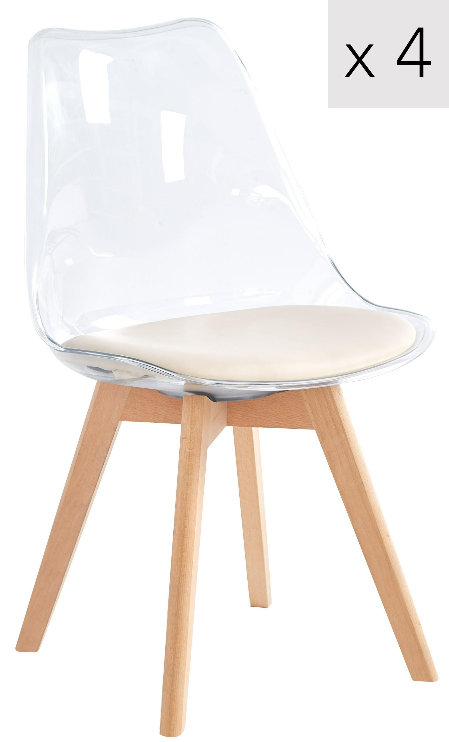 STUHL 4er-Set ABS Beige - Beige, Kunststoff (49/84/57cm) - Nordlys