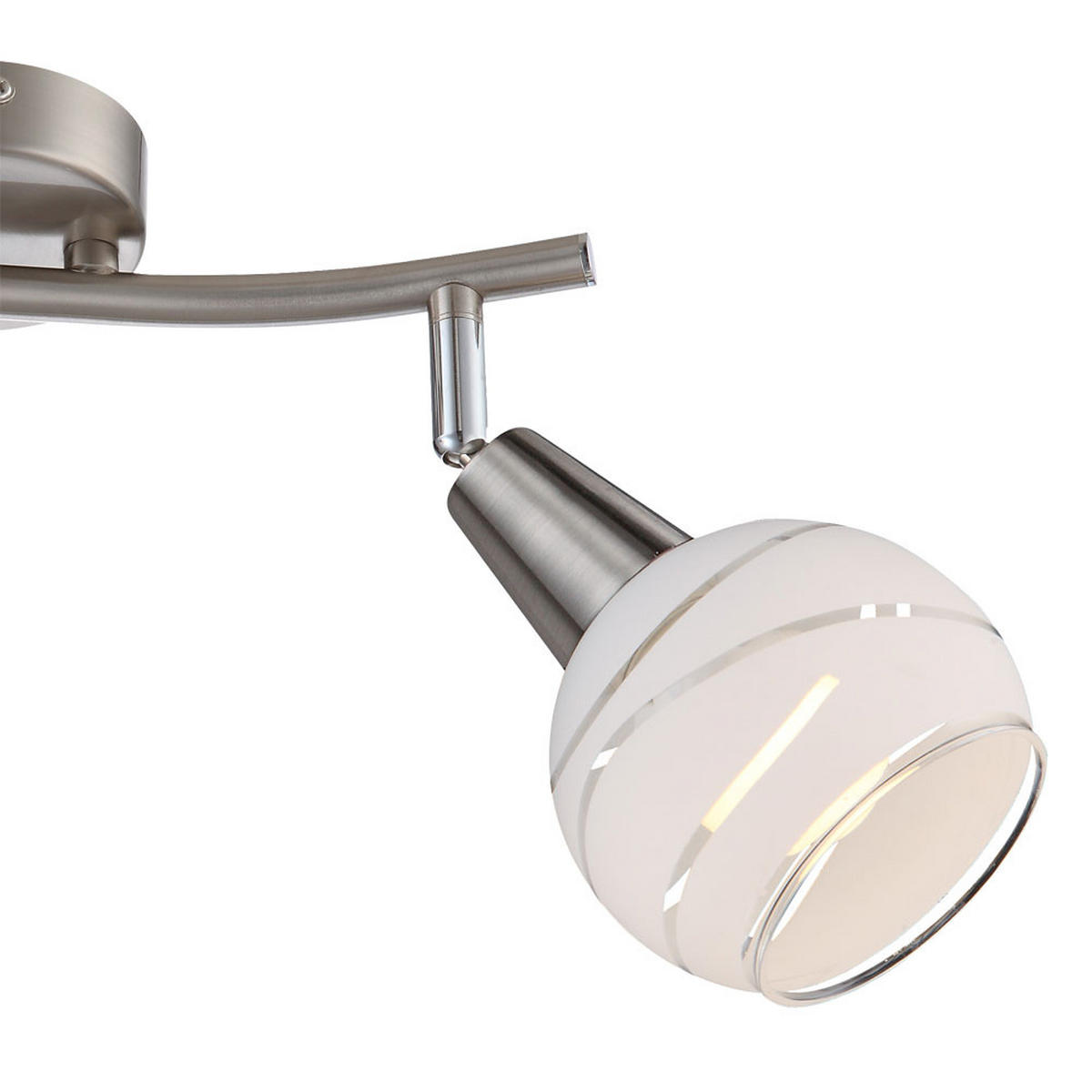 LED DECKENLEUCHTE Elliott Silber Metall Glas - Silberfarben, Glas (28/9.7/21.1cm) - Globo Lighting