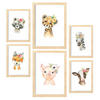 POSTER Set Mit 6 Ästhetisches Blumentier Größe A3 & A4 Rahmen aus hellem Holz - Beige, Papier (29.7/1cm) - Nacnic