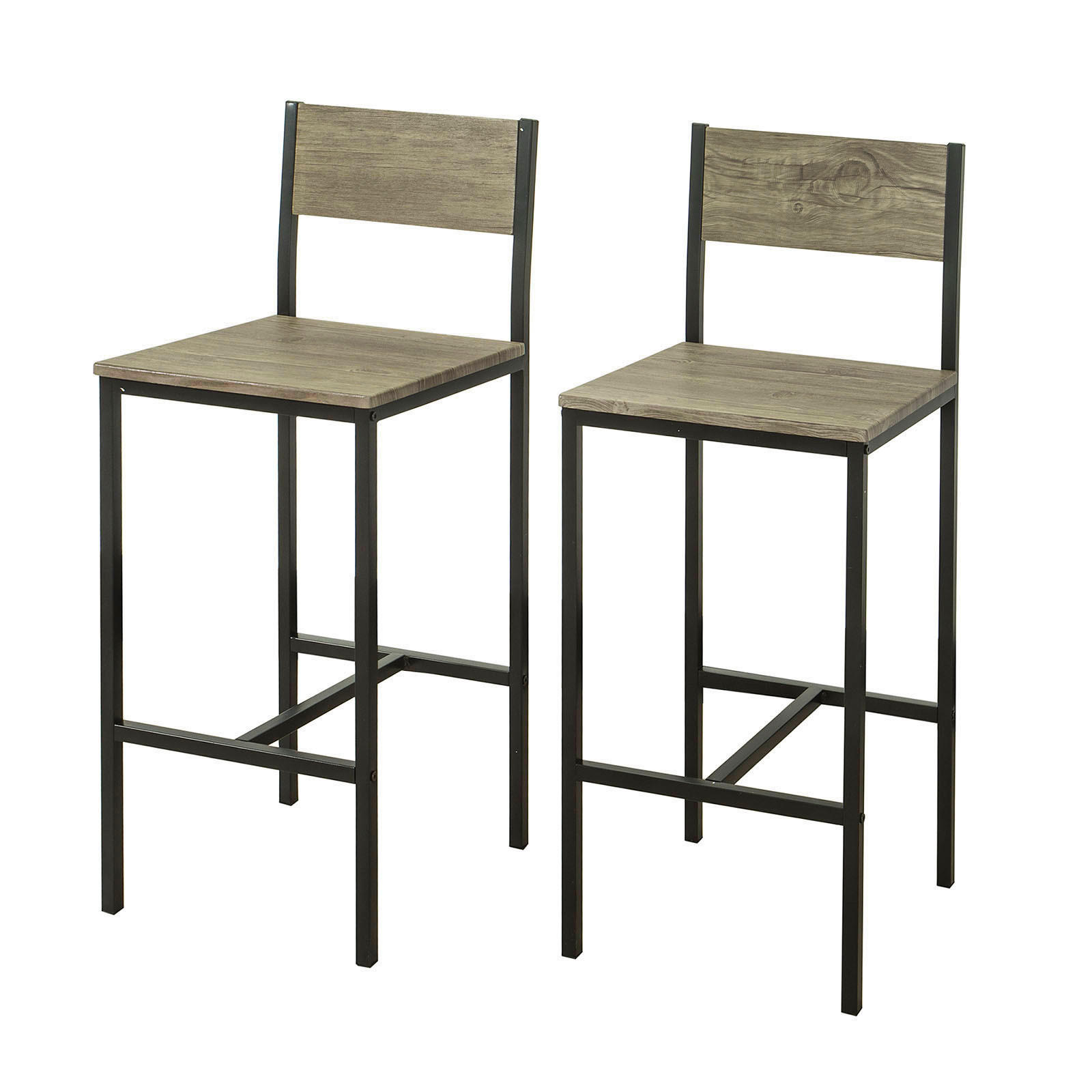 BARSTÜHLE 2er Set Natur - Naturfarben, Holzwerkstoff (39/95/41cm) - SoBuy