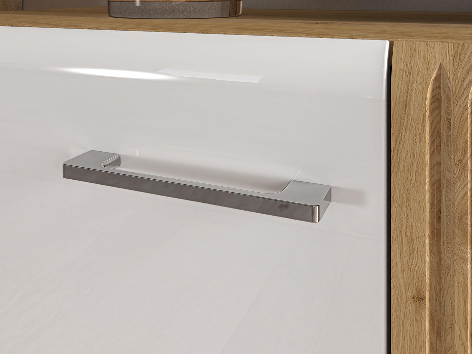 Thumbnail - Feldmann-Wohnen Stauraumvitrine, Weiß, Braun, Holz, 7 Fächer, Rechteckig, 92x143x42 cm, Wohnzimmer, Wohnwände, Vitrinens...