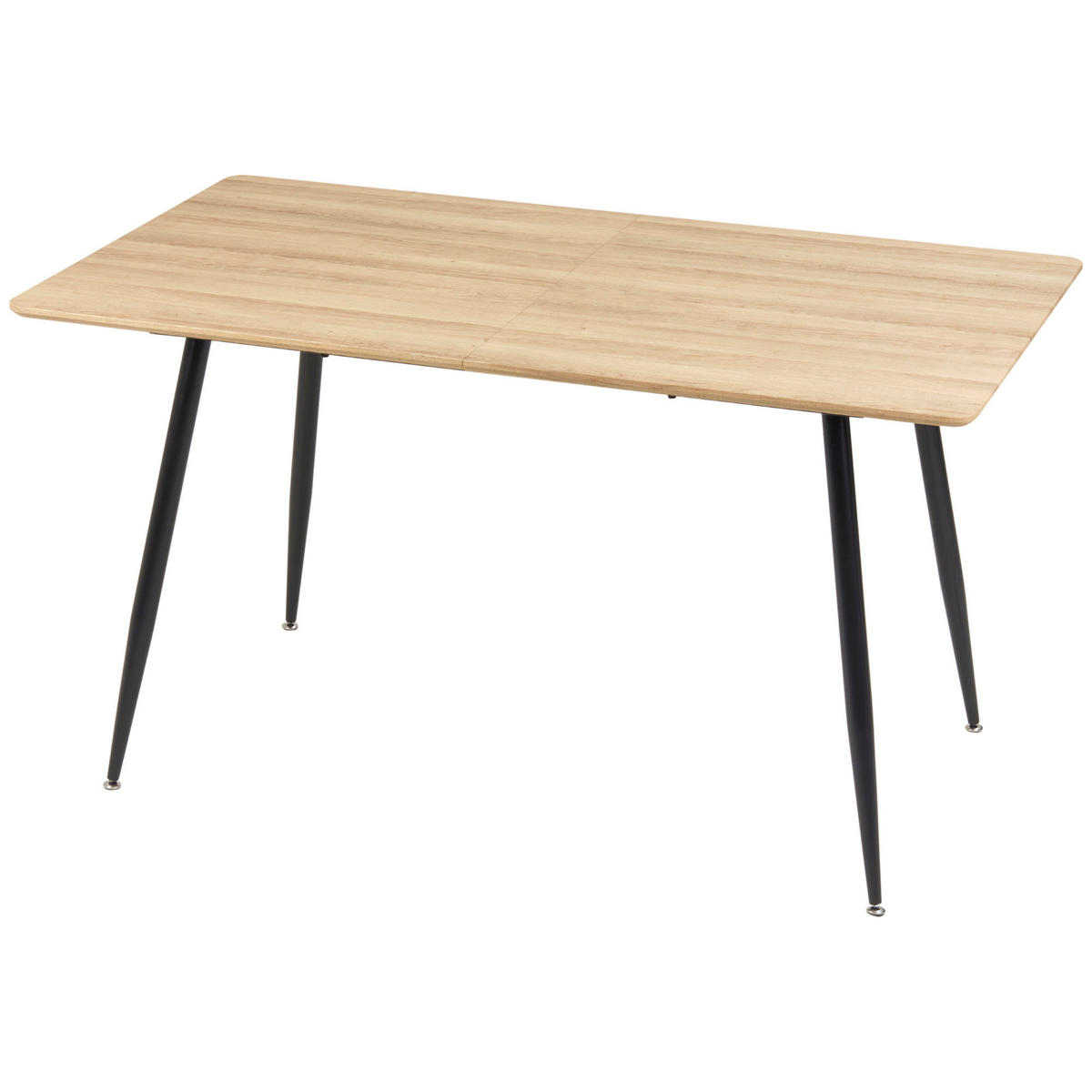 ESSTISCH Holzoptik und Schwarz Metallgestell 140/80/76 cm - Naturfarben, Holz (80/140/76cm) - PANGIVO