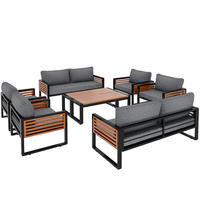 GARTENMÖBEL 115x60x64cm grau aus verzinktem Eisen und mit Kissen - Grau, Metall - Modfu