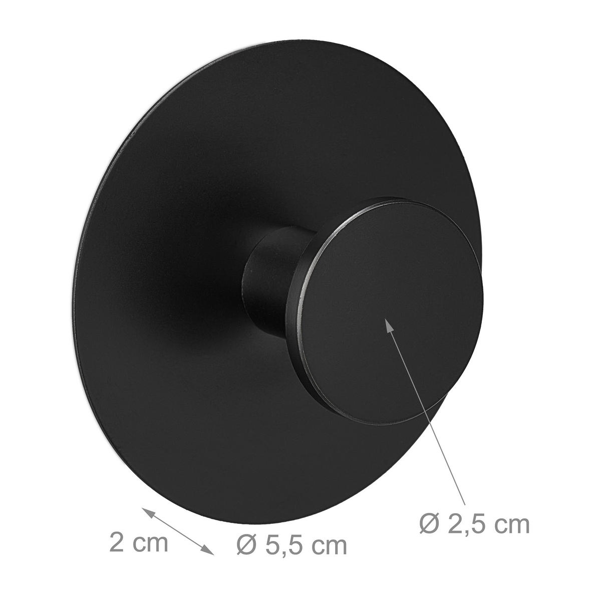 4XKLEBEHAKEN - Schwarz, Metall (5.5/5.5/2cm) - Relaxdays
