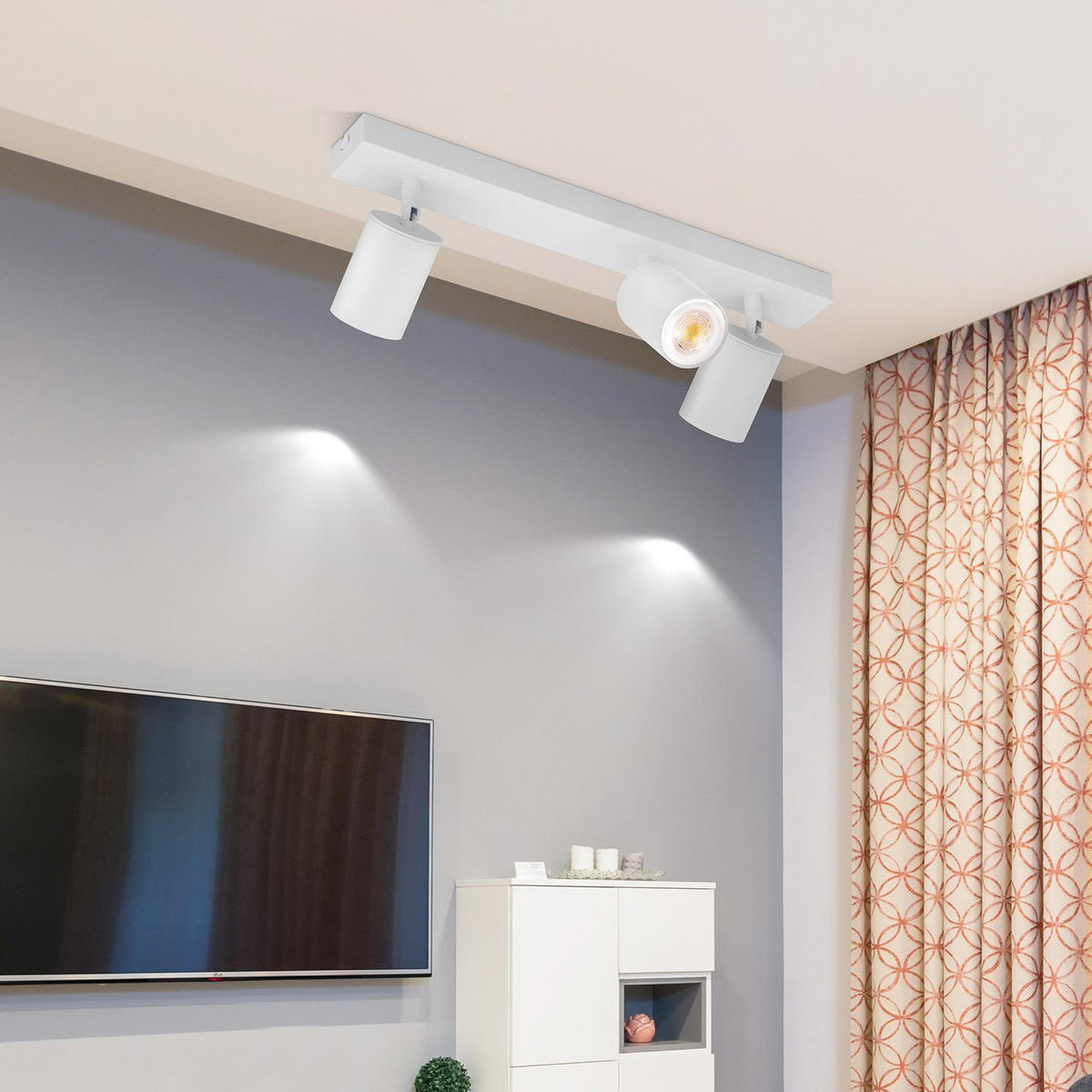 DECKENSTRAHLER Koga 42/5/7.2 - Weiß, Metall (42/5/7.2cm) - ZMH