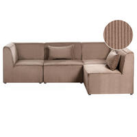 COLȚAR modul cu 4 locuri pe partea stângă bej nisipiu reps reiat Lemvig - bej/nisipiu, material textil (250/166cm) - Beliani