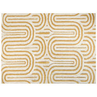 KOBEREC Žlutý 300/400 cm Bavlna Perai - bílá/žlutá, textil (300/400cm) - Beliani