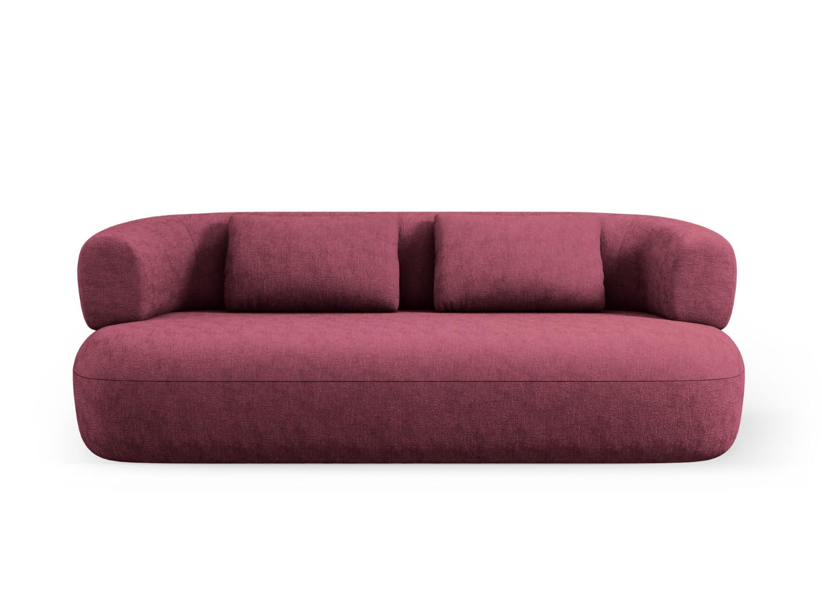 SOFA Jenny aus Chenille-Stoff karmesinrot 3 Sitzplätze - Rot, Textil (90/73/178cm) - Micadoni