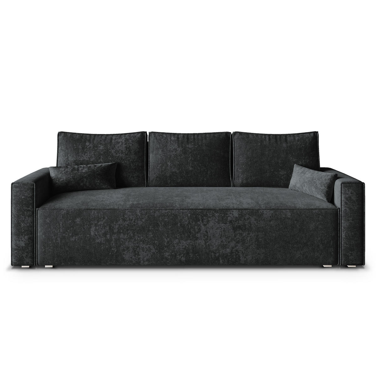 POHOVKA MENI, Ženylová látka LUMO, Černá - šedá/černá, kompozitní dřevo/textil (232/85/87cm) - MASSENO