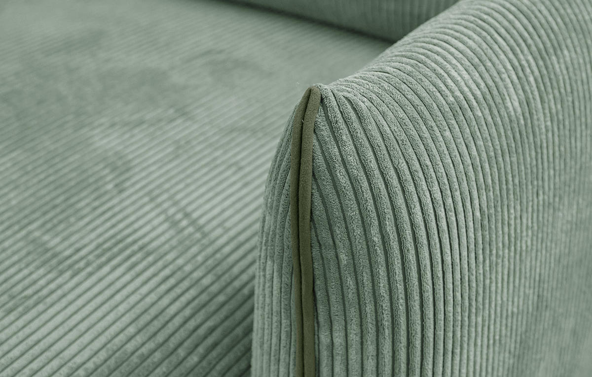 ECKSOFA TAUER 3-Sitzer, mintgrün - Schwarz/Mintgrün, Holzwerkstoff/Kunststoff (206/173cm) - Courtois Laville