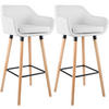 BARHOCKER 2er Set Mirid Kunstleder Weiß - Weiß, Leder (55/99/46cm) - DELUKE