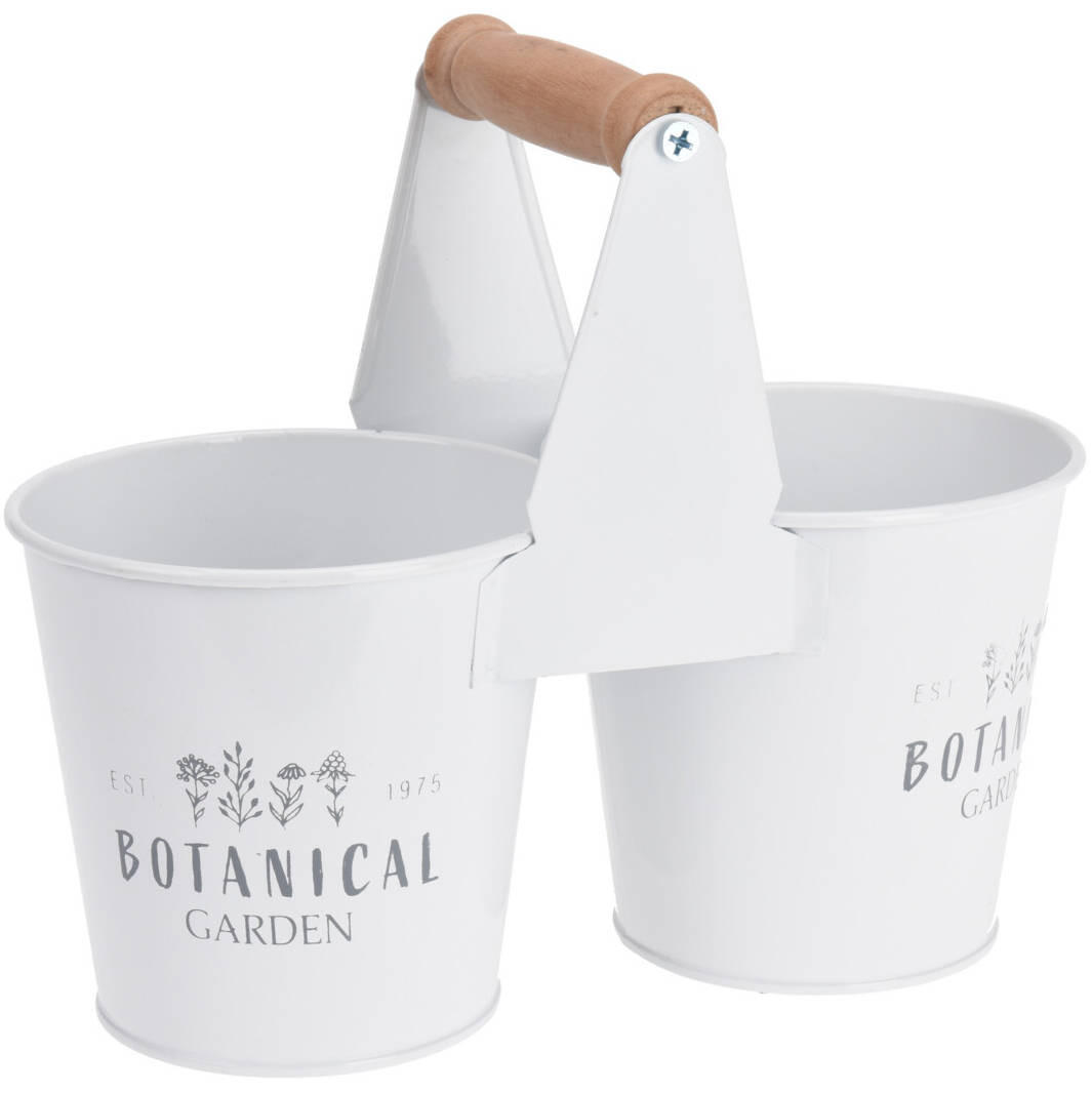 KRÄUTERTÖPFE Botanical - Weiß, Metall (10cm)