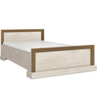 BETTRAHMEN ARVEN mit Kopfstütze, Cremeweiß - Eichefarben/Creme, Holz (160/200cm) - KONSIMO®