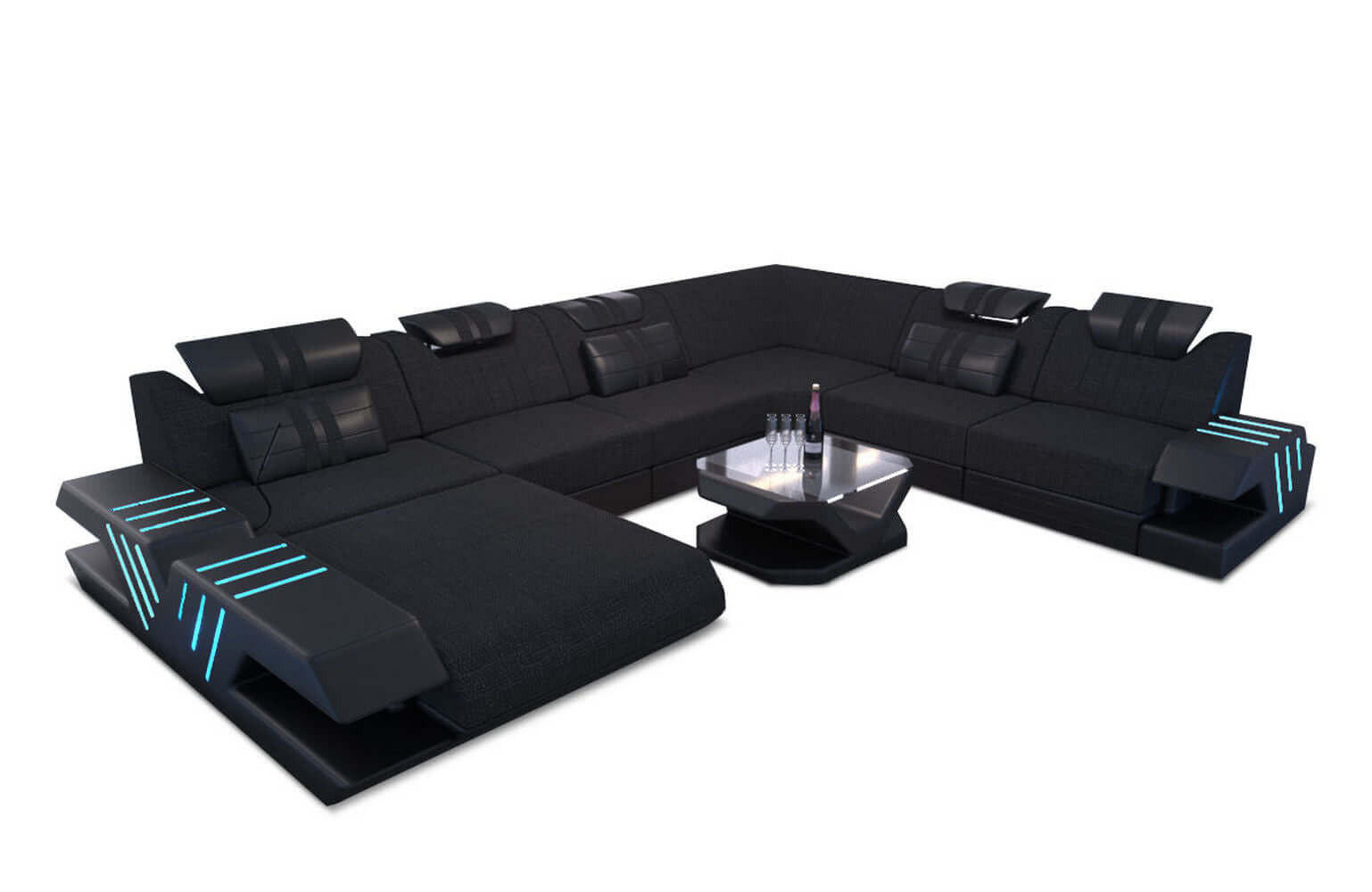XXXLutz Wohnlandschaft Schwarz 373x80x288 cm