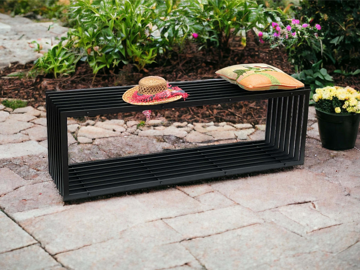 GARTENBANK Metall Schwarz 150 cm 96430 - Schwarz, Metall (50/150/40cm) - DanDiBo