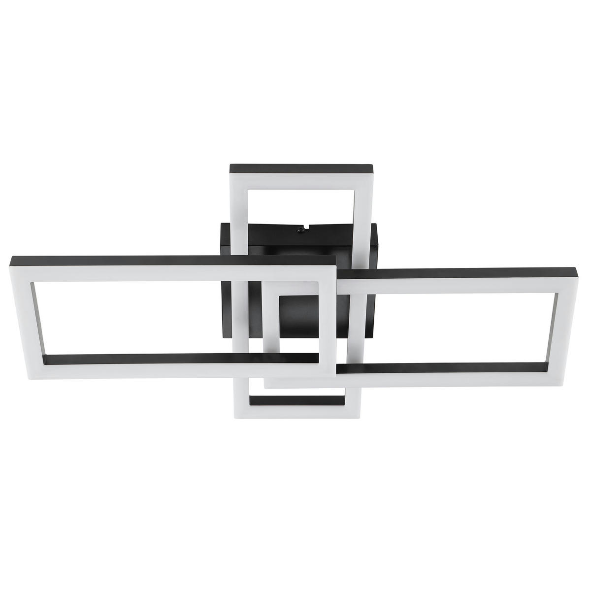 LED DECKENLEUCHTE Jorvic Schwarz 27/47,5/10,3 cm - Schwarz, Kunststoff (27/47.5/10.3cm) - Brilliant