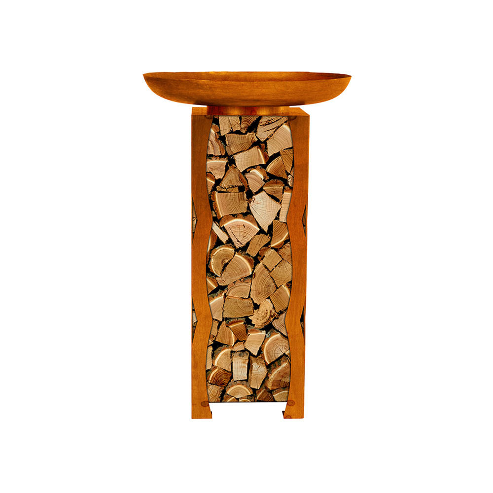 FEUERSCHALE FRANK - Orange, Metall (34/91/34cm) - Home Deluxe