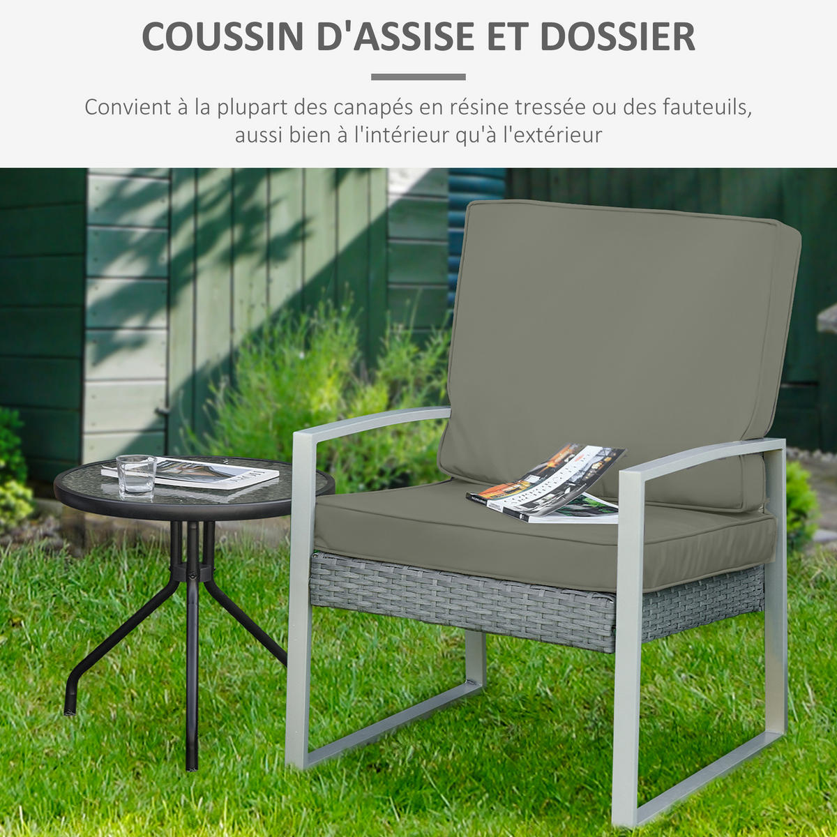 SITZKISSEN DE-17694 Dunkelgrau - Dunkelgrau, Textil (56/52/7cm) - ComfortXL