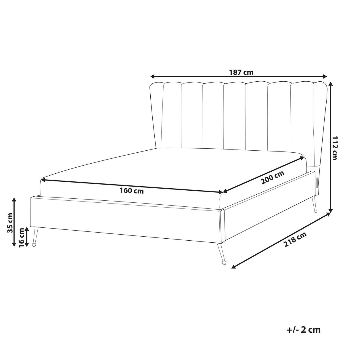 POLSTERBETT 160/200cm Taupe Miribel - Taupe, Textil (160/200cm) - Beliani