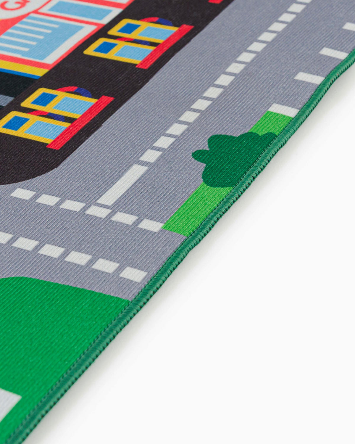 KINDERTEPPICH Bambini Borgo Mazovia 140x200cm Grau Grün Autos Kurzflor - Multicolor, Textil (140/200cm) - Mazovia