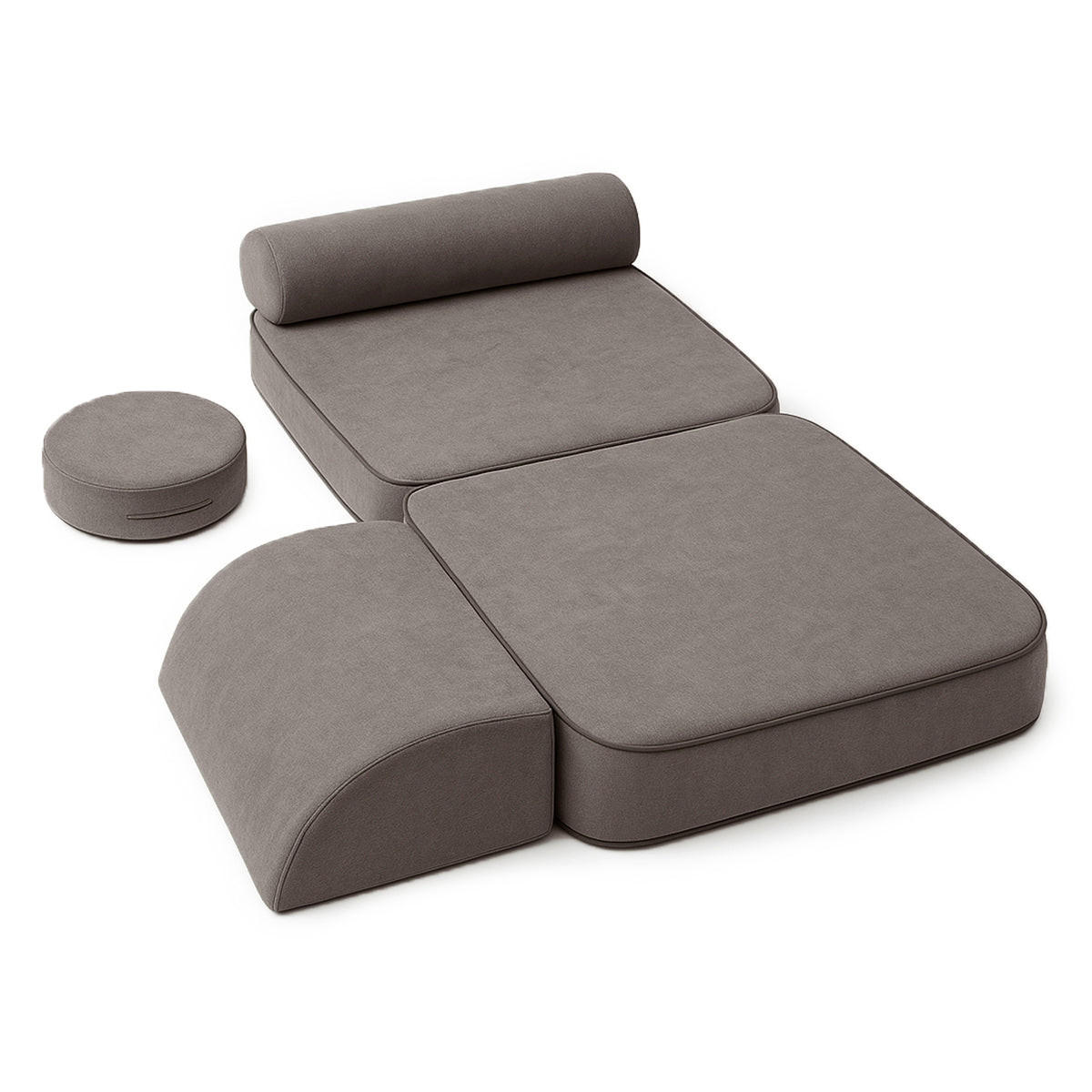 MODULARES Kindersofa 8 Elemente zweifarbig - Braun, Textil (120/50/60cm) - Bees & Blooms