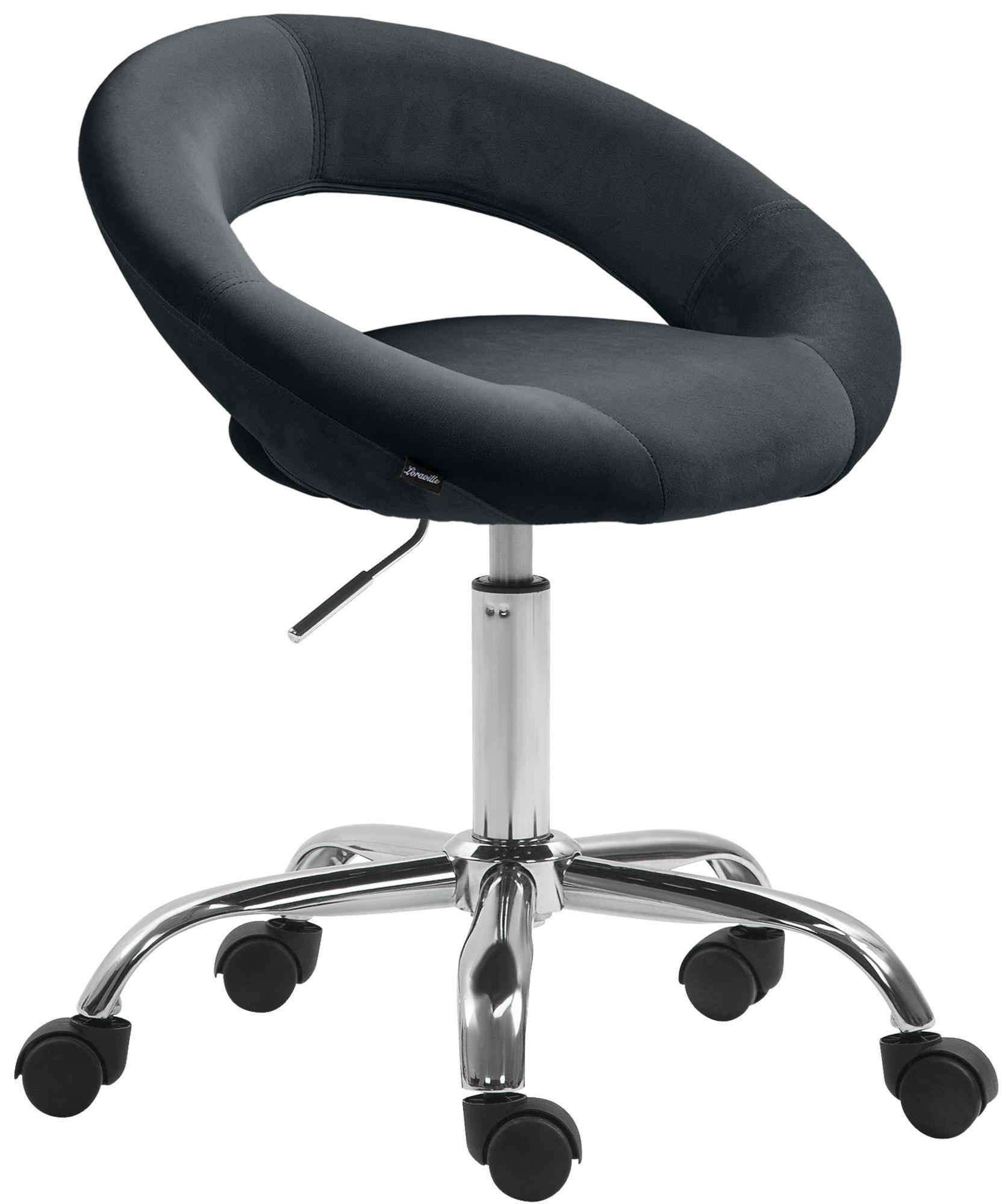 HOCKER Samt schwarz - Schwarz, Textil/Metall (53/66/47cm) - CLP