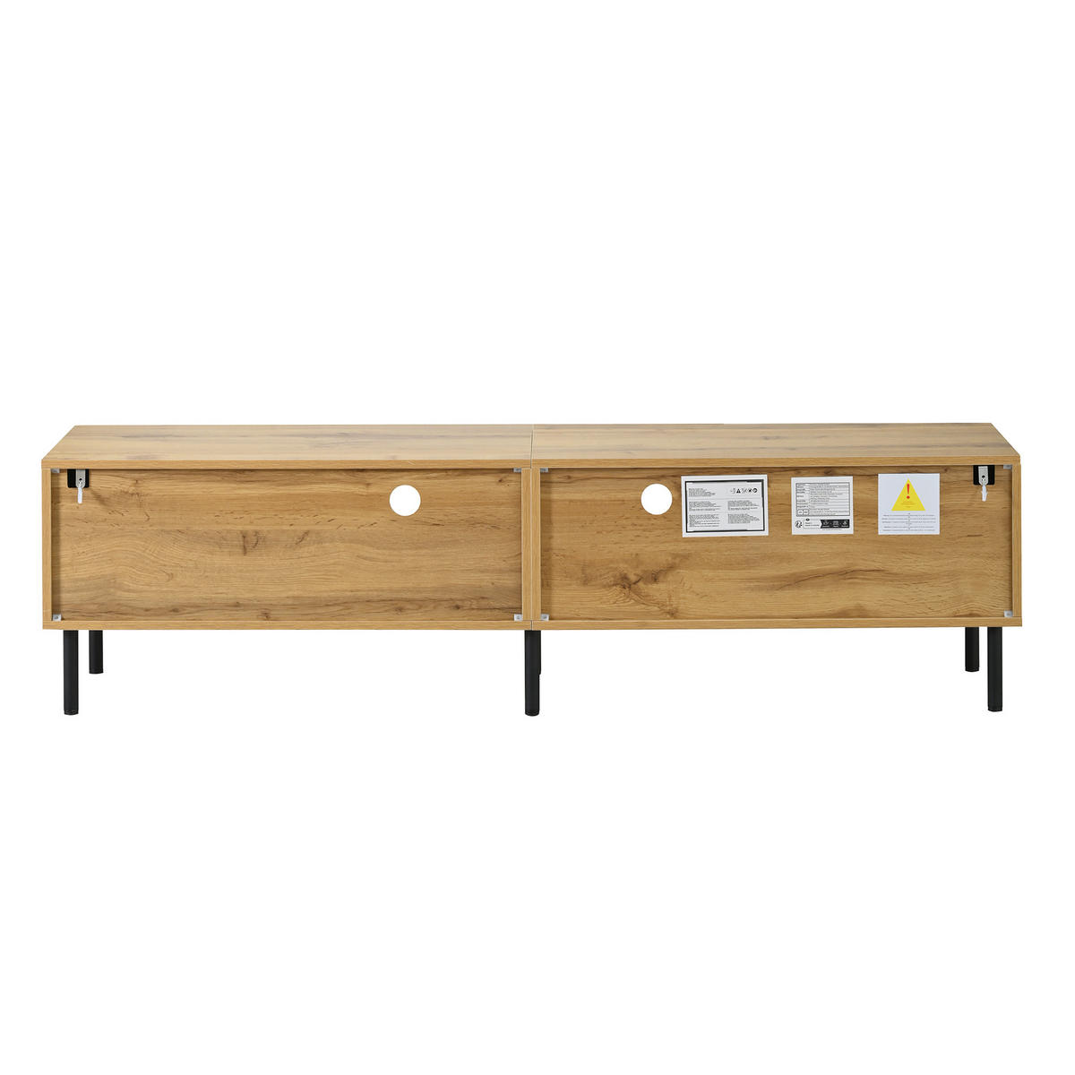 TV-LOWBOARD eiche-optik 160 cm mit 2 schubladen & 2 türen - Naturfarben, Holzwerkstoff (160/42.5/35cm) - Urban Meuble