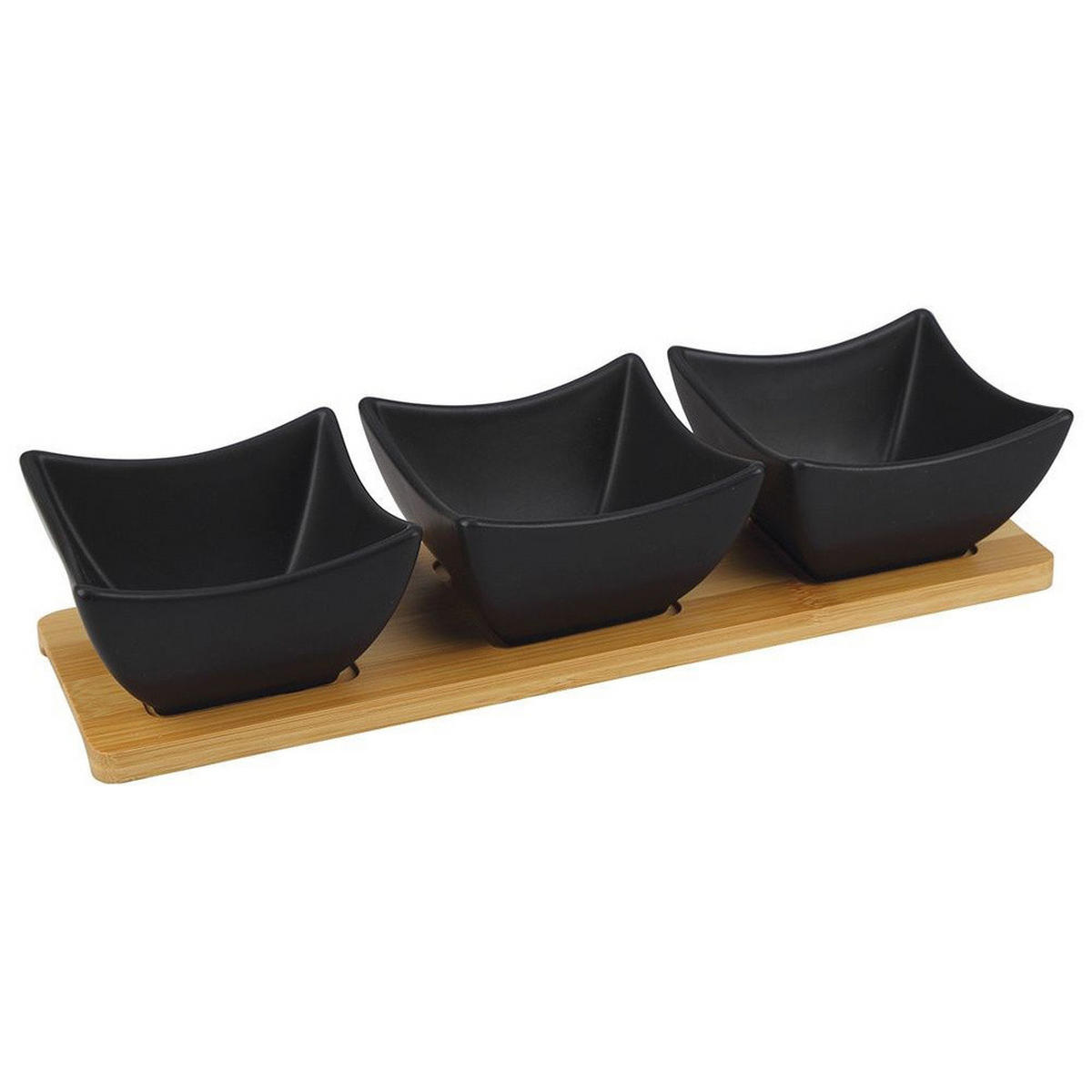 SNACKSCHALEN Porzellan 31,5 cm 4 Stück. Schwarz - Schwarz, Keramik (10/31.5/6.5cm) - Orion 