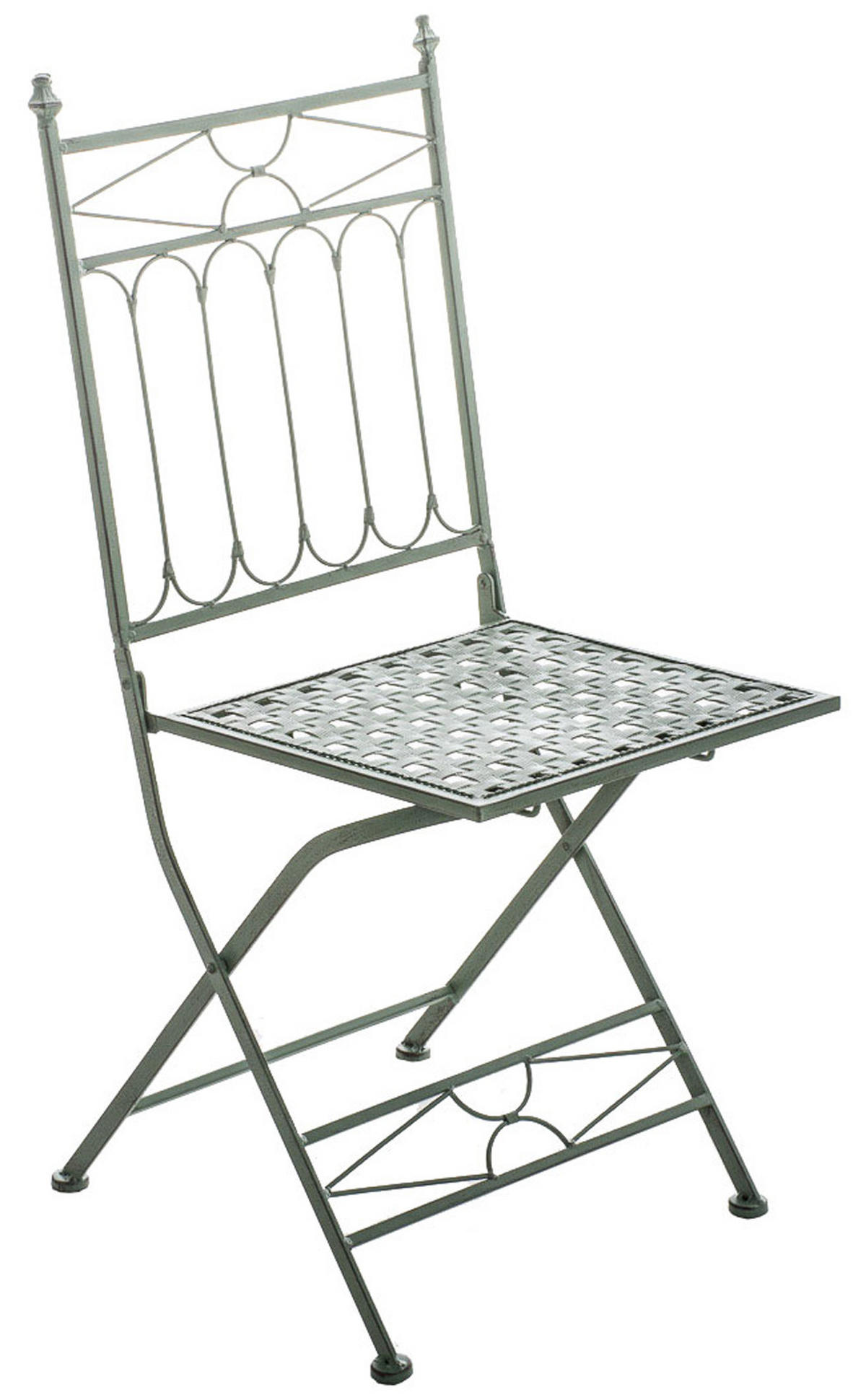 GARTENKLAPPSTUHL 2er Set Metall antik-grün - Grün, Metall (42/94/40cm) - CLP