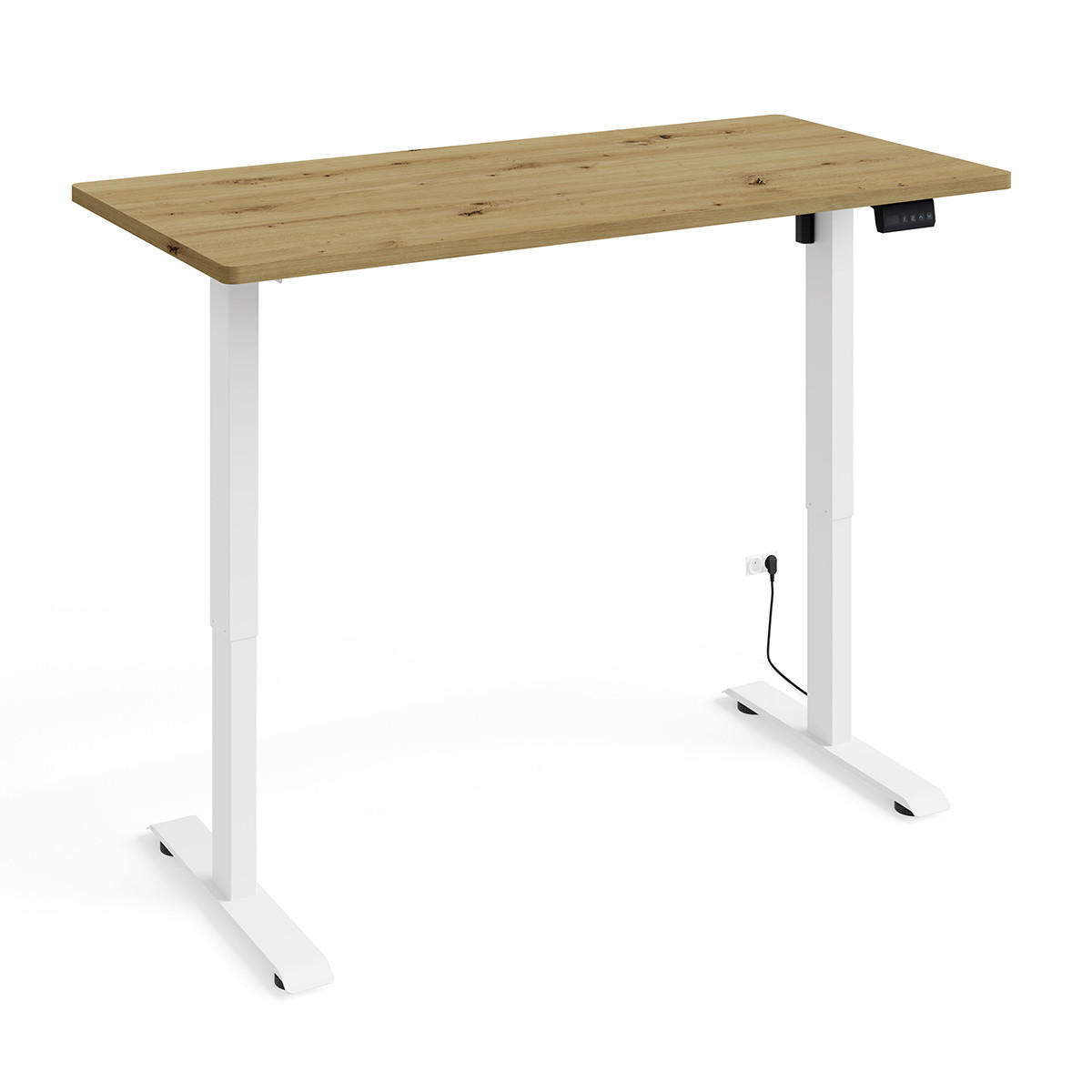 SCHREIBTISCH Ergo Holz und Weiß - Weiß/Braun, Holzwerkstoff (70/140/73cm) - Petits-meubles